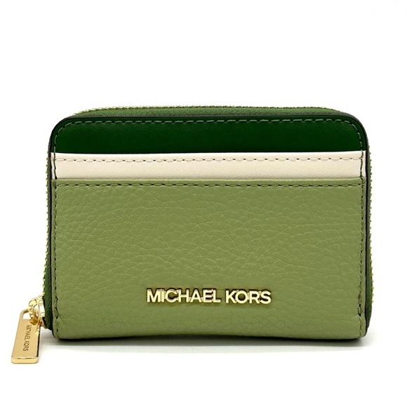 Michael Kors Handbags - Michael Kors Medium Jet Set Travel ZA Card Case Wallet Fern Green Multi